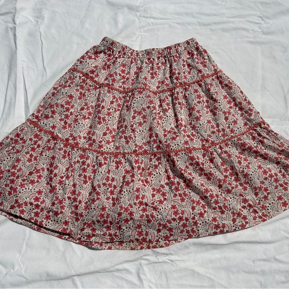 Papo d'Anjo Girls Tiered Circle-Print Skirt